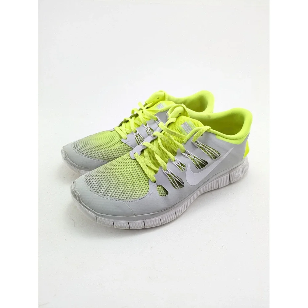 Mens Nike Free Run 5.0 Low Gray Neon Green Running Shoes 579960-710 Size 11